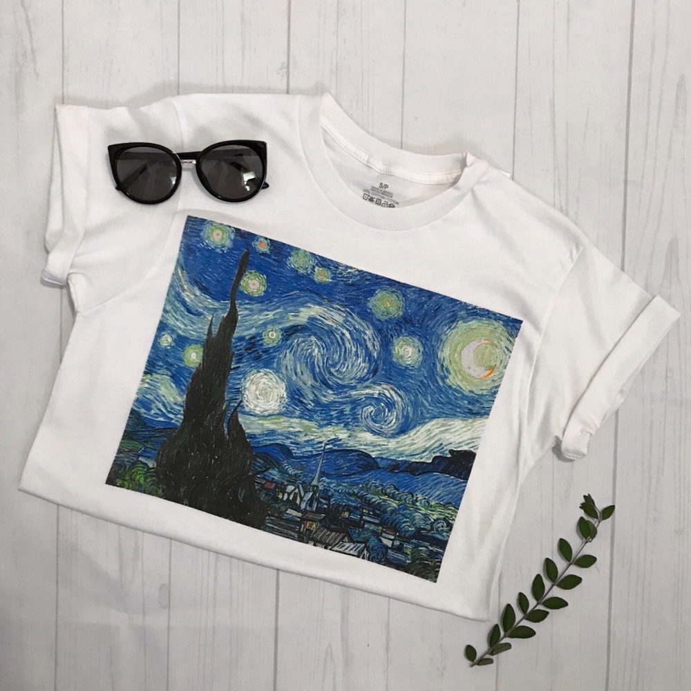 Van Gogh Starry Night Art Tee - image 2